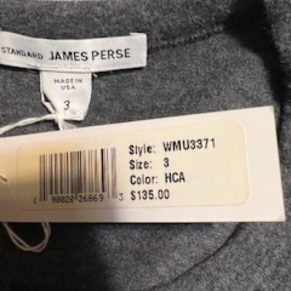 NWT James Perse Grey Heather Long Sleeve Tee Size 3 (M) - Picture 6 of 8